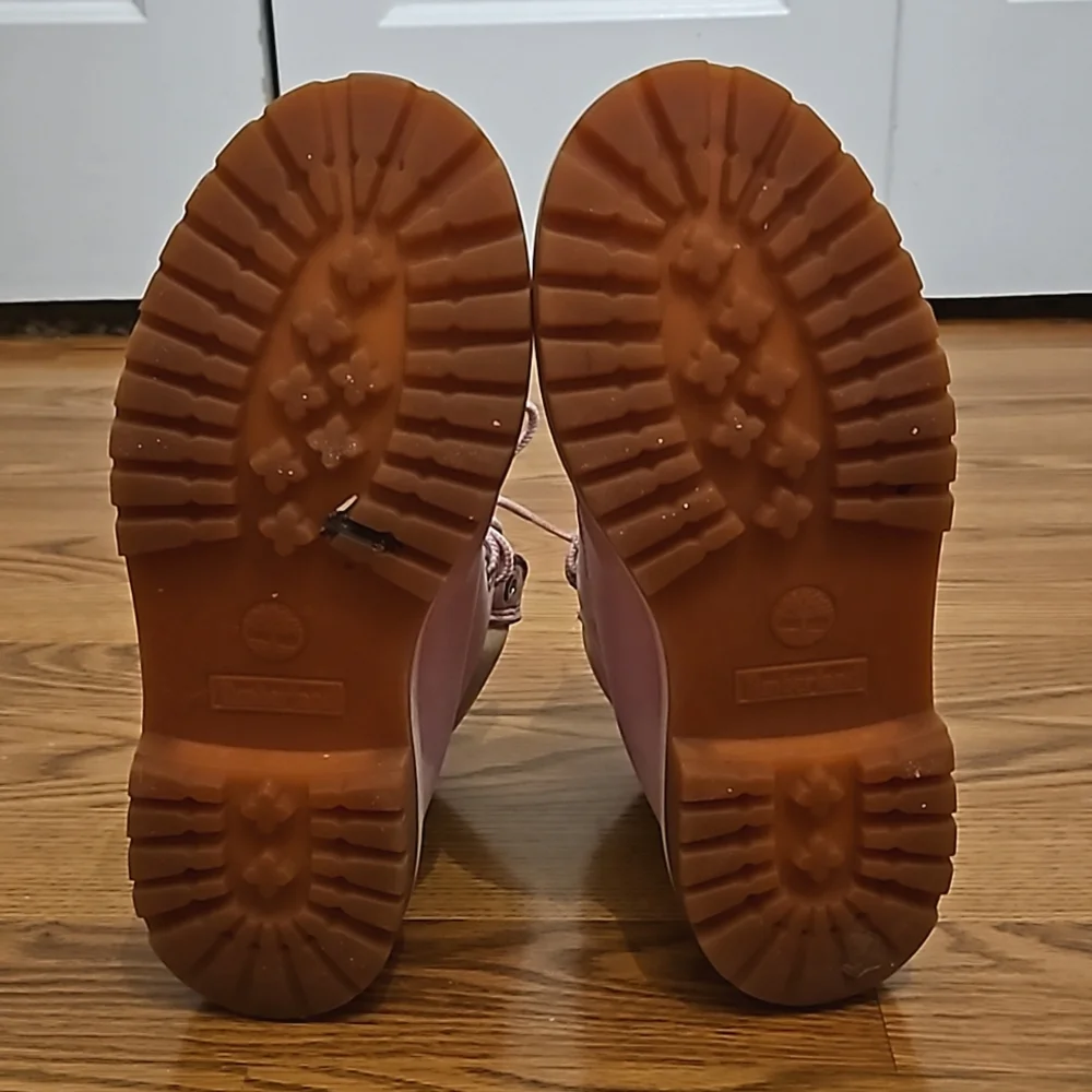 Junior Pink Timberland Leather Boots/ 4.5